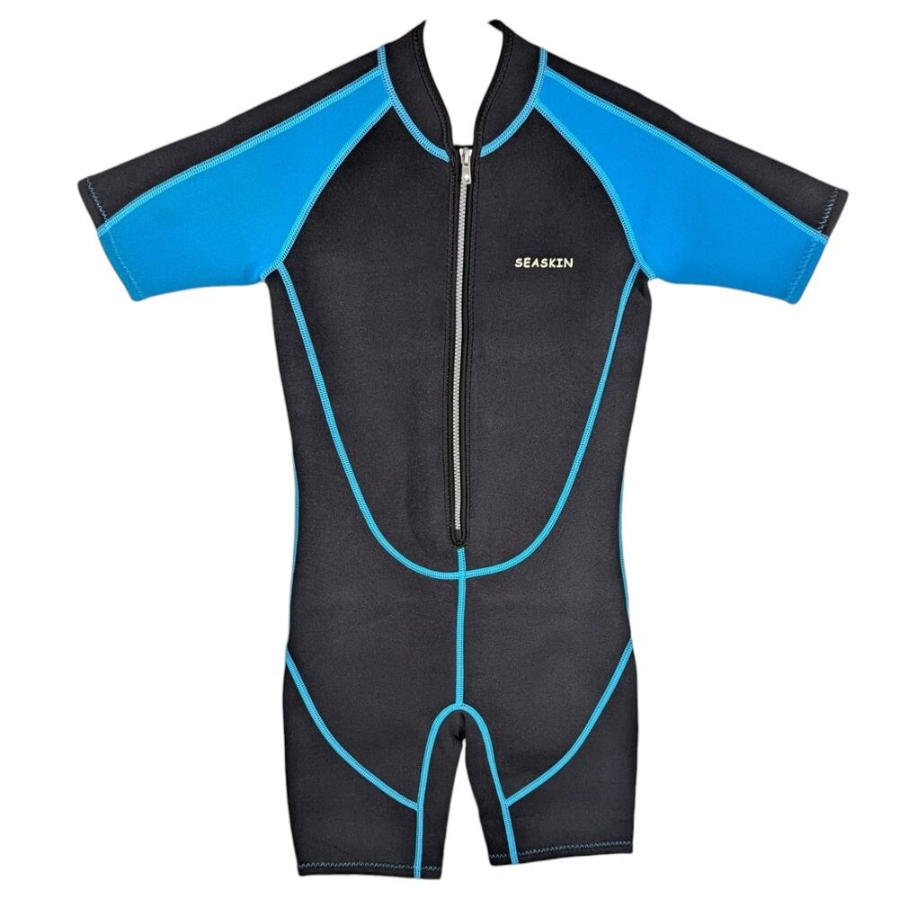 SeaSkin Shorty Front Zip Wetsuit Kids size 12 Youth Diving Snorkeling Surfing